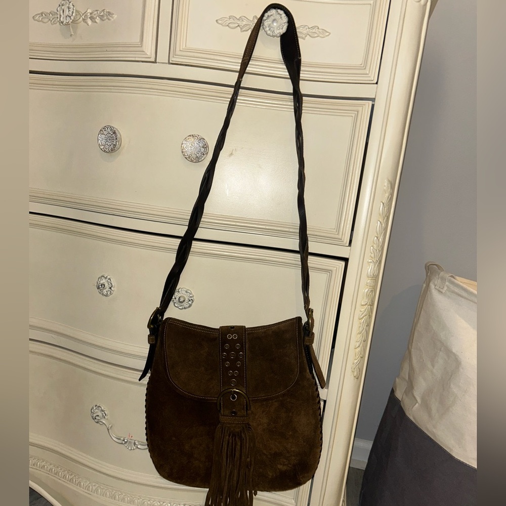Coach Chocolate Brown Fringe Shoulder Bag